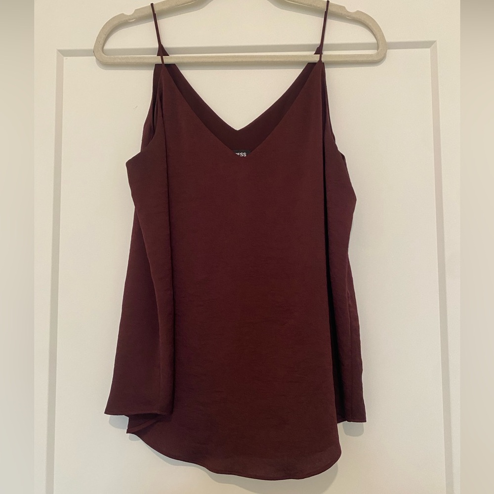 Express Burgundy Spaghetti Strap Top
